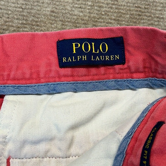 Polo Ralph Lauren Shorts Measured Size 32 Classic Fit Pink Salmon 8.5" Inseam - Picture 3 of 9